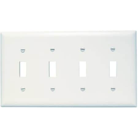 Nextgen SP4WU Urea Wall Plate; 4 Toggle; 4 Gang; White NE698550